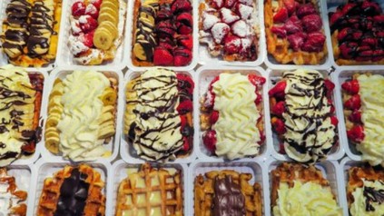 Waffeln mit unterschiedlichen Belägen