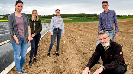 Die Azubis des Dolce by Windham Bad Nauheim auf dem Spargelfeld