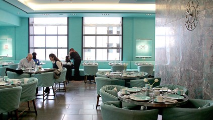 Blick in das Blue Box Café bei Tiffany's in New York