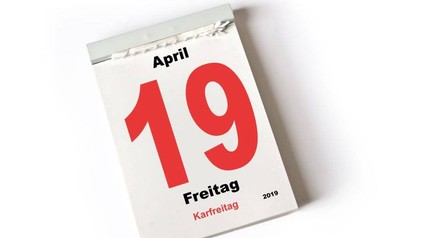 kalenderblatt mit Datum Freitag, 19. April 2019