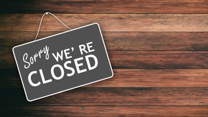 Sorry we're closed-Schild