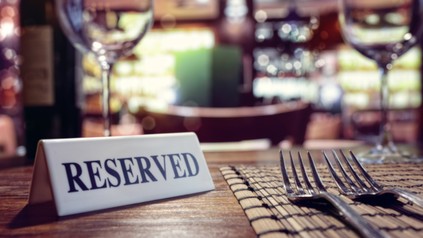 Reservierter Tisch im Restaurant