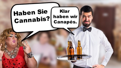 Kellner mit transgender Frau