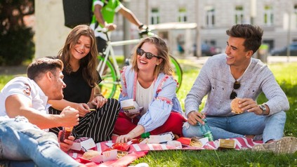 Gruppe beim Picknick