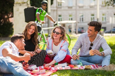 Gruppe beim Picknick