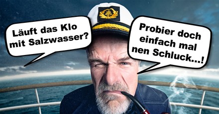 Schiffskapitän mit Pfeife